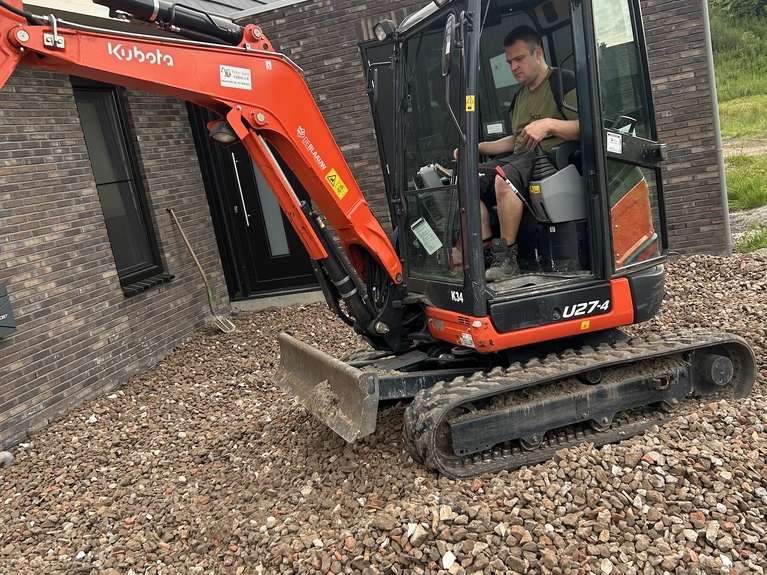 Grondwerk met kraan